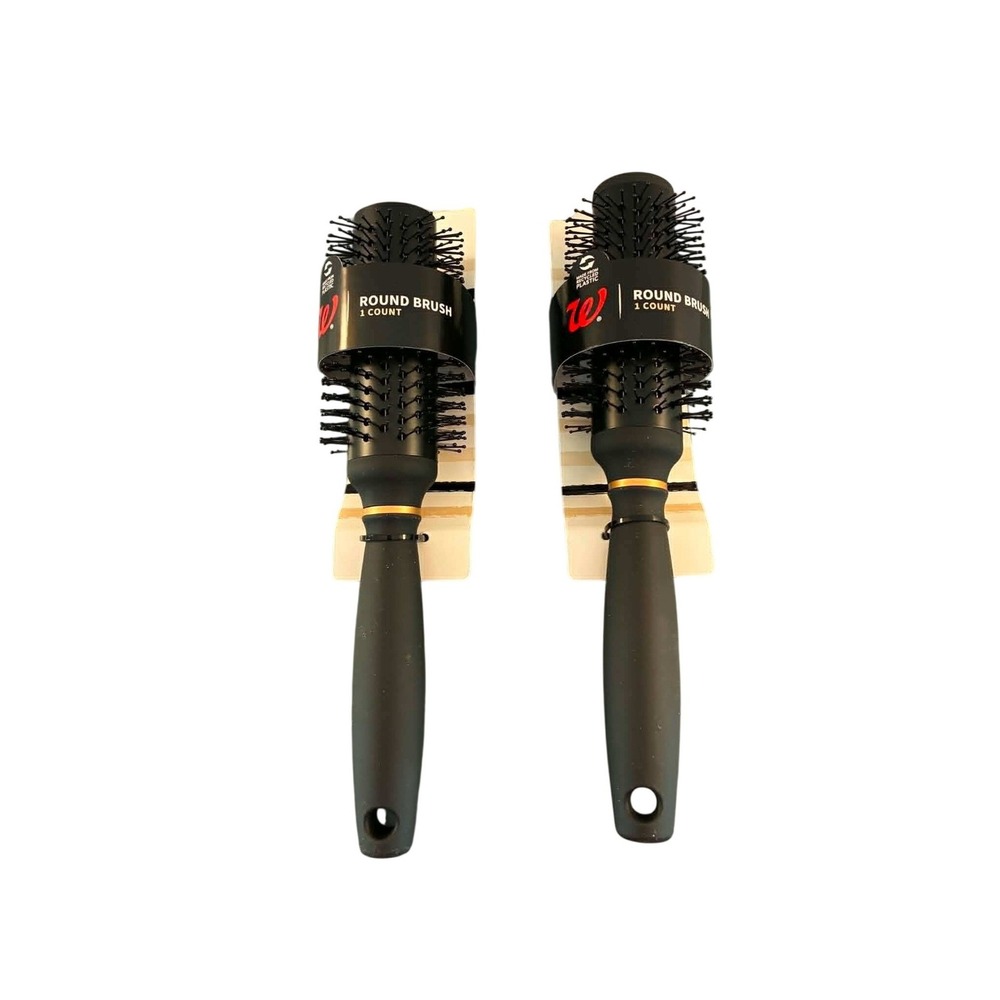 Walgreens Round Brush Set 2pk Black Ceramic Coated Barrel Heat Retaining Stylin